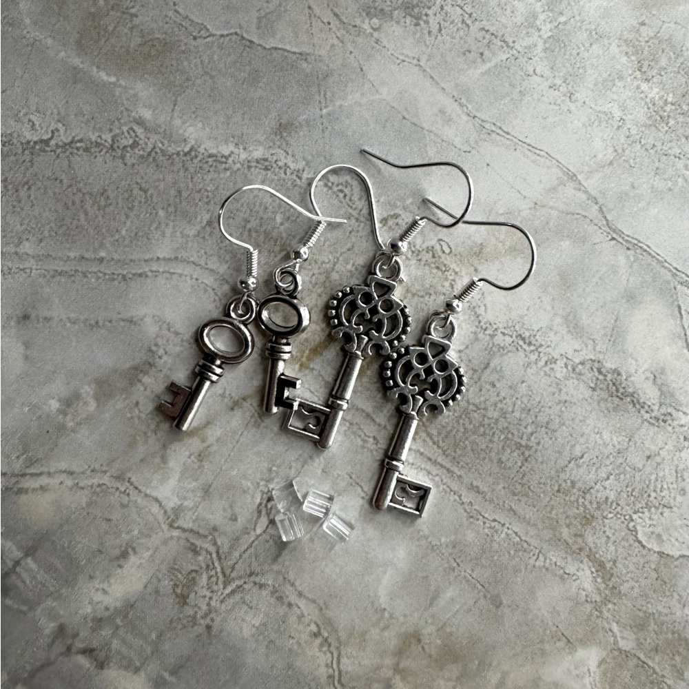 Pair of Skeleton Key earrings, hand made!!